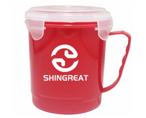 Food Grade Plastic Microwave Soup Bowl with Airtight Lid
