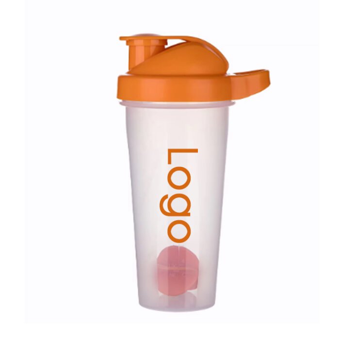600ML Plastic Protein Shaker Bottle with Handle BPA Free Gym Mixer Cup