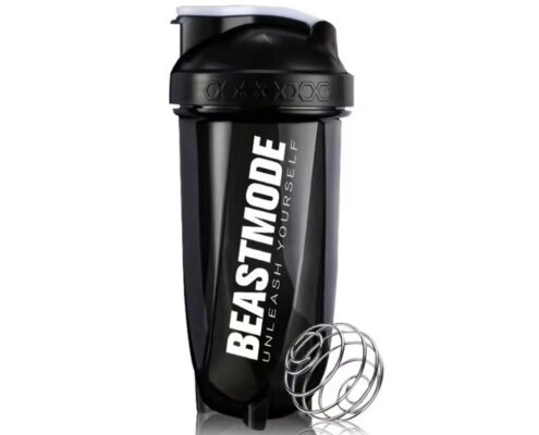 600ML BPA Free Plastic Protein Shaker Bottle with Stainless Steel Mixing Ball