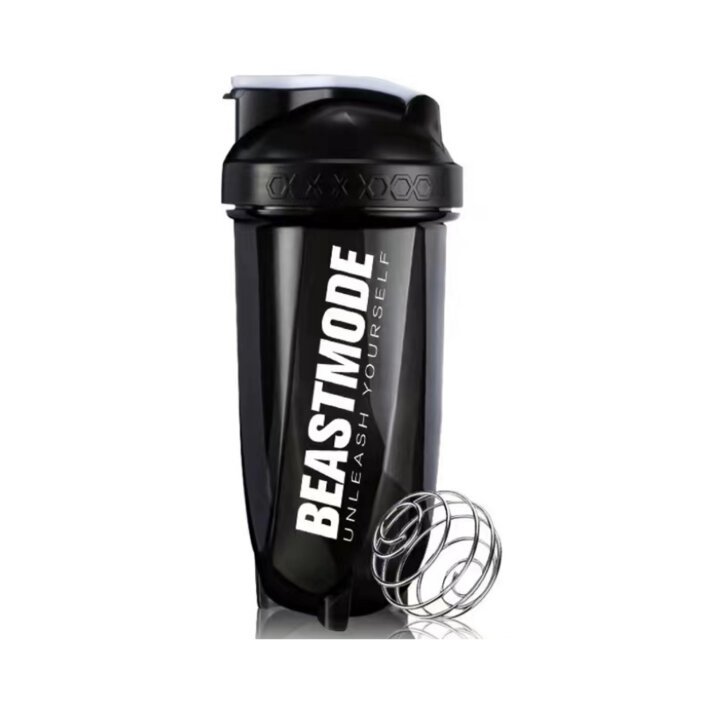 600ML BPA Free Plastic Protein Shaker Bottle with Stainless Steel Mixing Ball